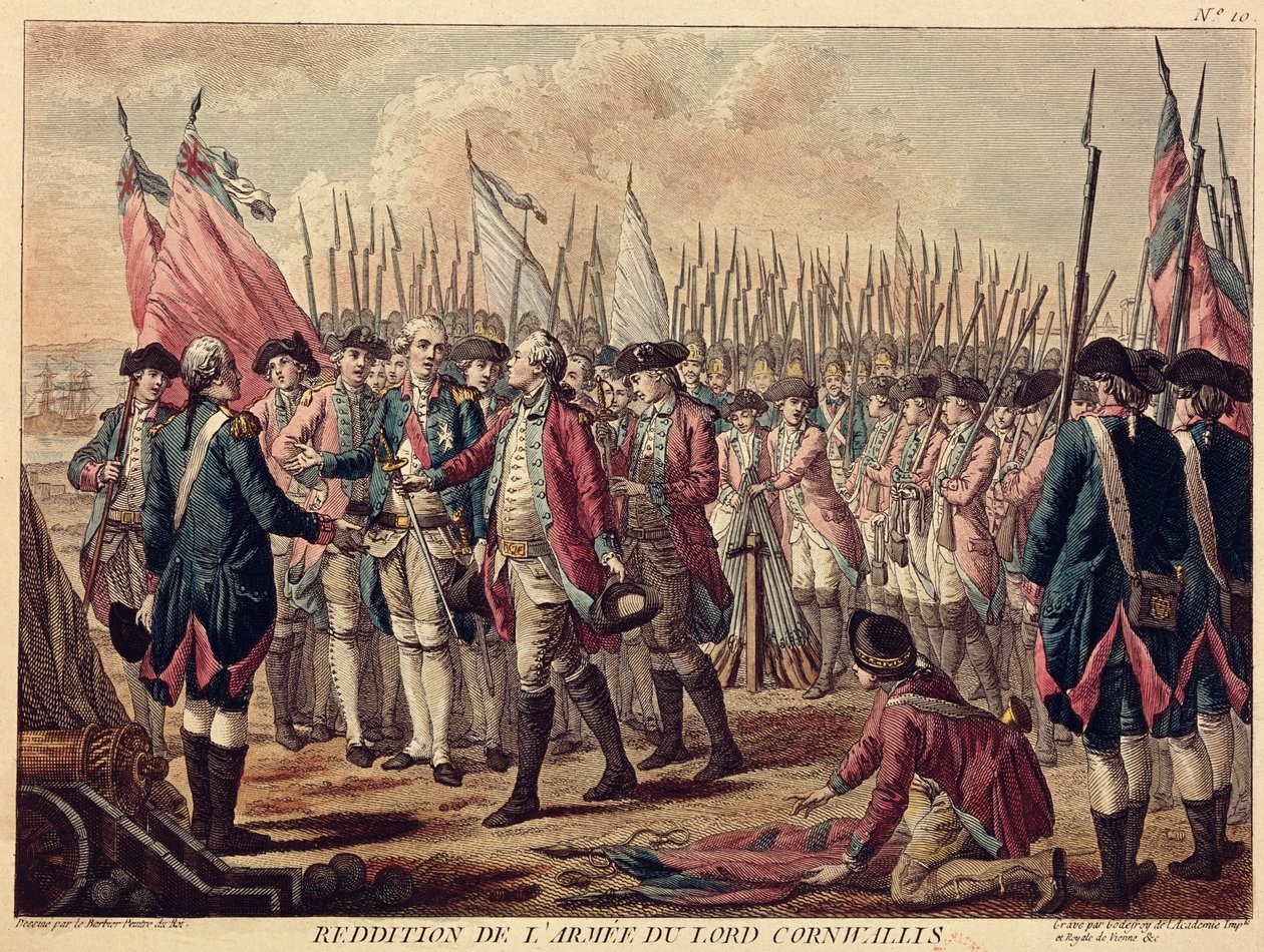 A rendição de Yorktown, 17 de outubro de 1781 de Jean Jacques Francois Le Barbier