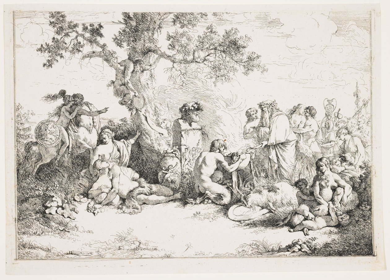 Sacrifício ao Pan, c. 1760-1763 de Jean Jacques II Lagrenee
