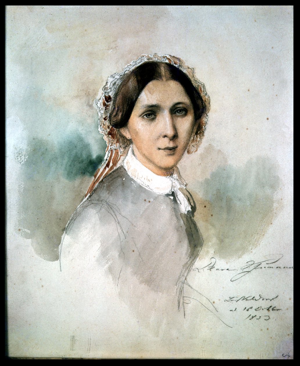 Retrato de Clara Schumann (1819-96) 1853 de Jean Joseph Bonaventure Laurens