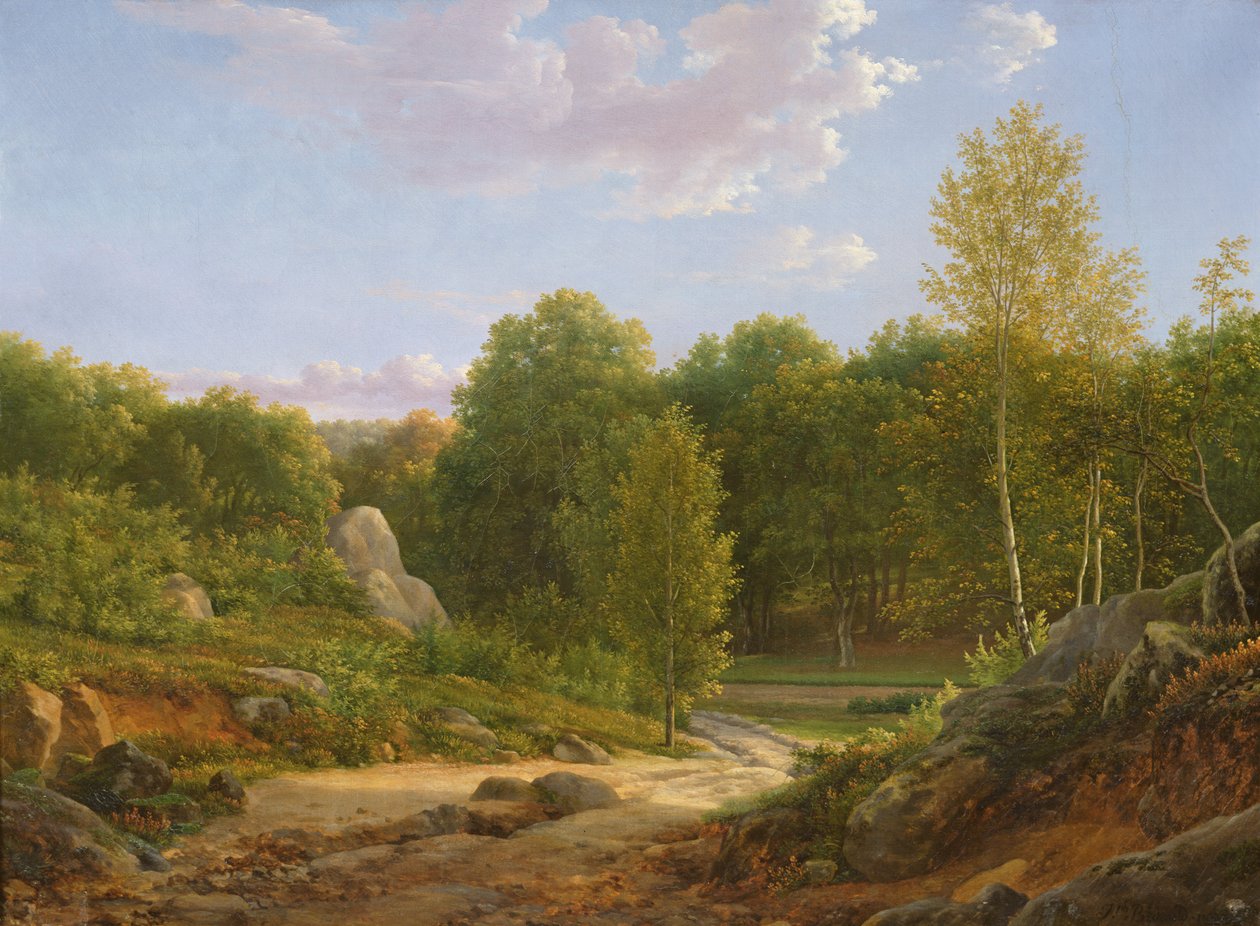 Vista da floresta de Fontainebleau, 1829 de Jean Joseph Xavier Bidauld