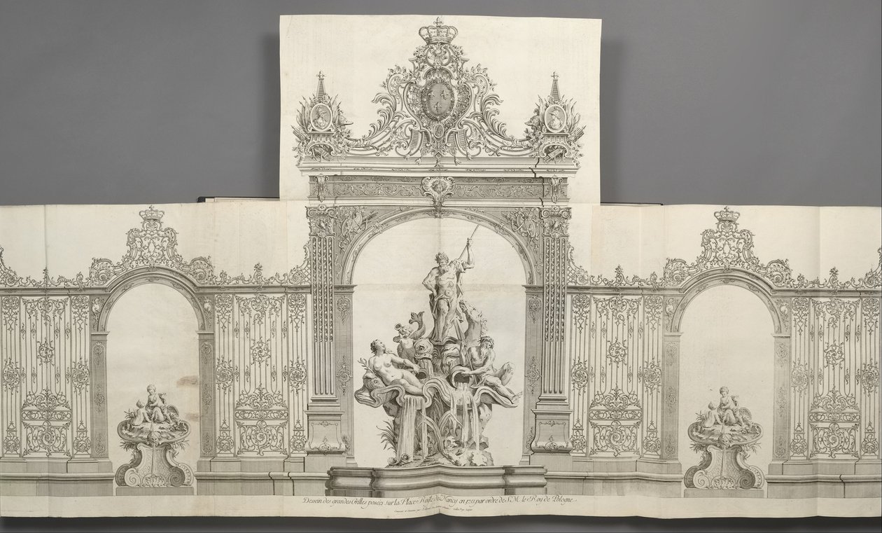 Projeto de grandes redes colocadas na Royal Place of Nancy em 1755 por ordem de HM o rei de ... de Jean Lamour