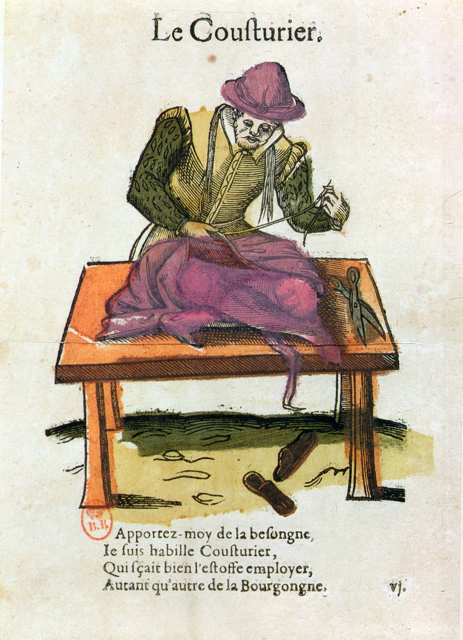 O Alfaiate (gravura a cores) de Jean Leclerc