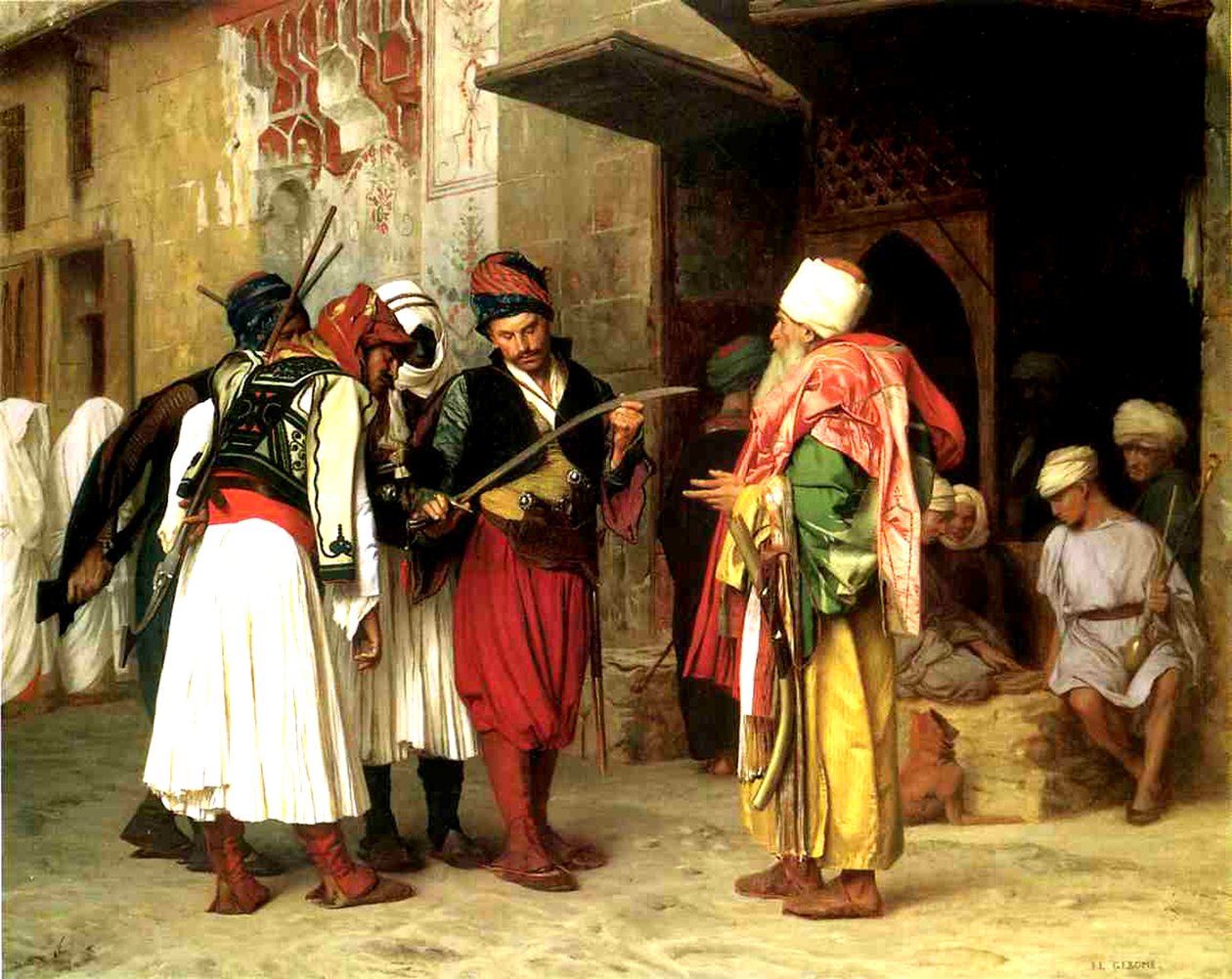 Comerciante de roupas velhas, Cairo, 1866 de Jean Leon Gerome
