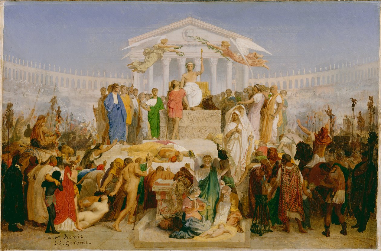 A Era de Augusto, o Nascimento de Cristo, c.1852-54 de Jean Leon Gerome