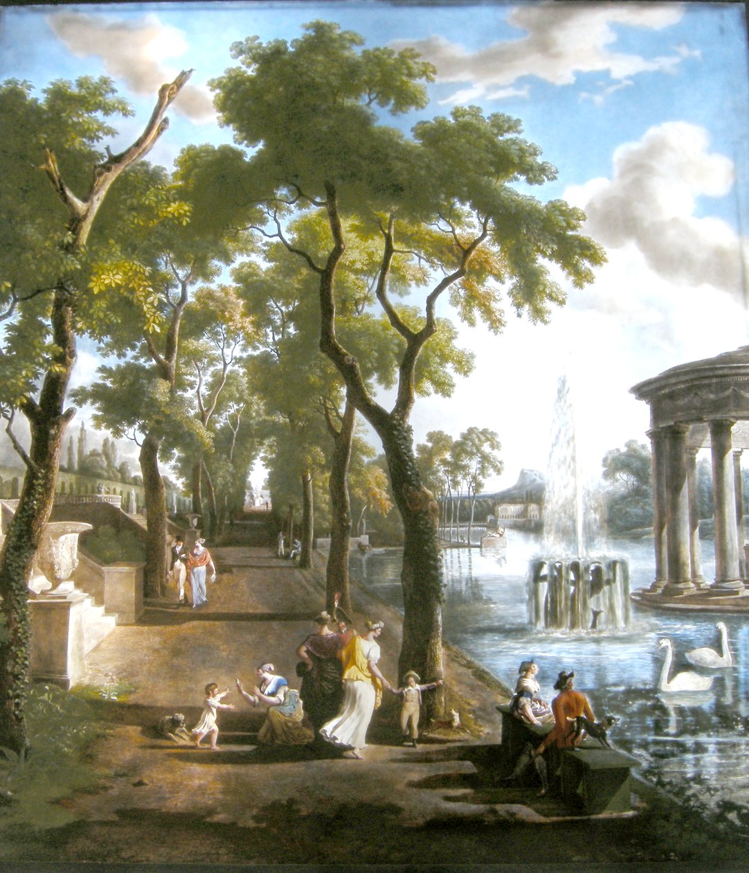 Paisagem Imaginária, Dihl Factory, 1806 (óleo sobre vidro) de Jean Louis De Marne