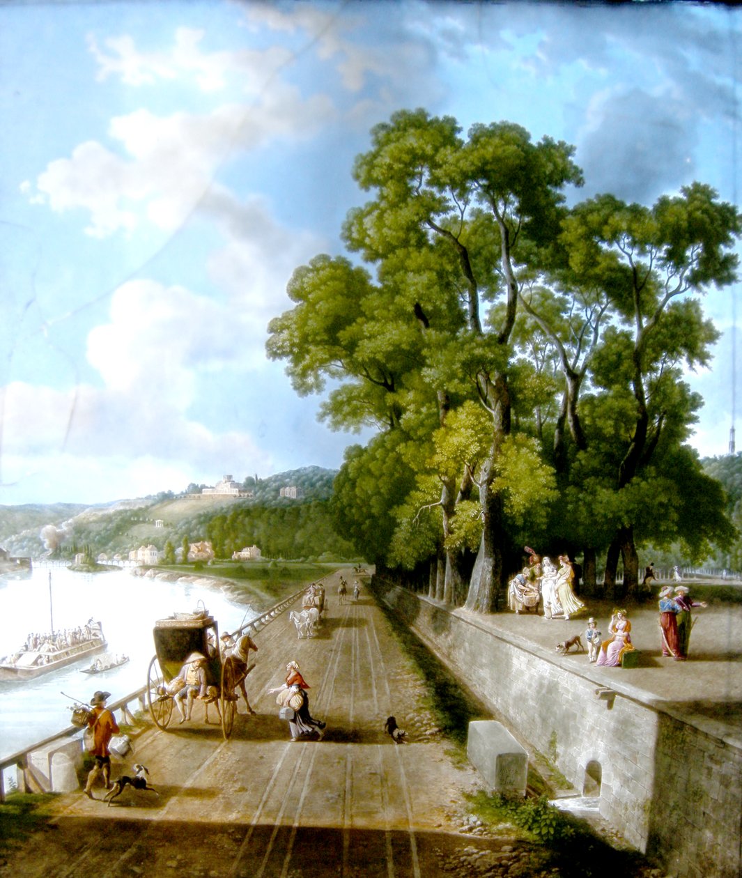 O Parque em Saint-Cloud pelo Sena, Dihl Factory, 1809 (óleo em vidro) de Jean Louis De Marne