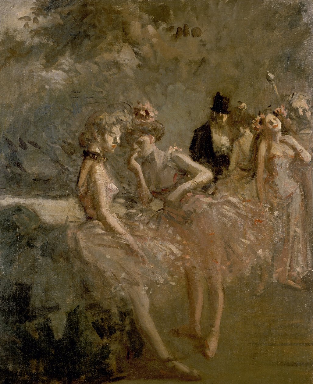 Cena nas Asas de um Teatro, c. 1870 - 1900 de Jean Louis Forain