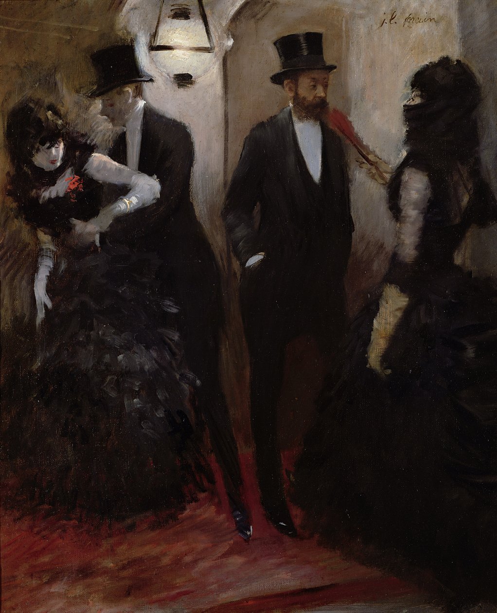 Os corredores na ópera, 1885 de Jean Louis Forain