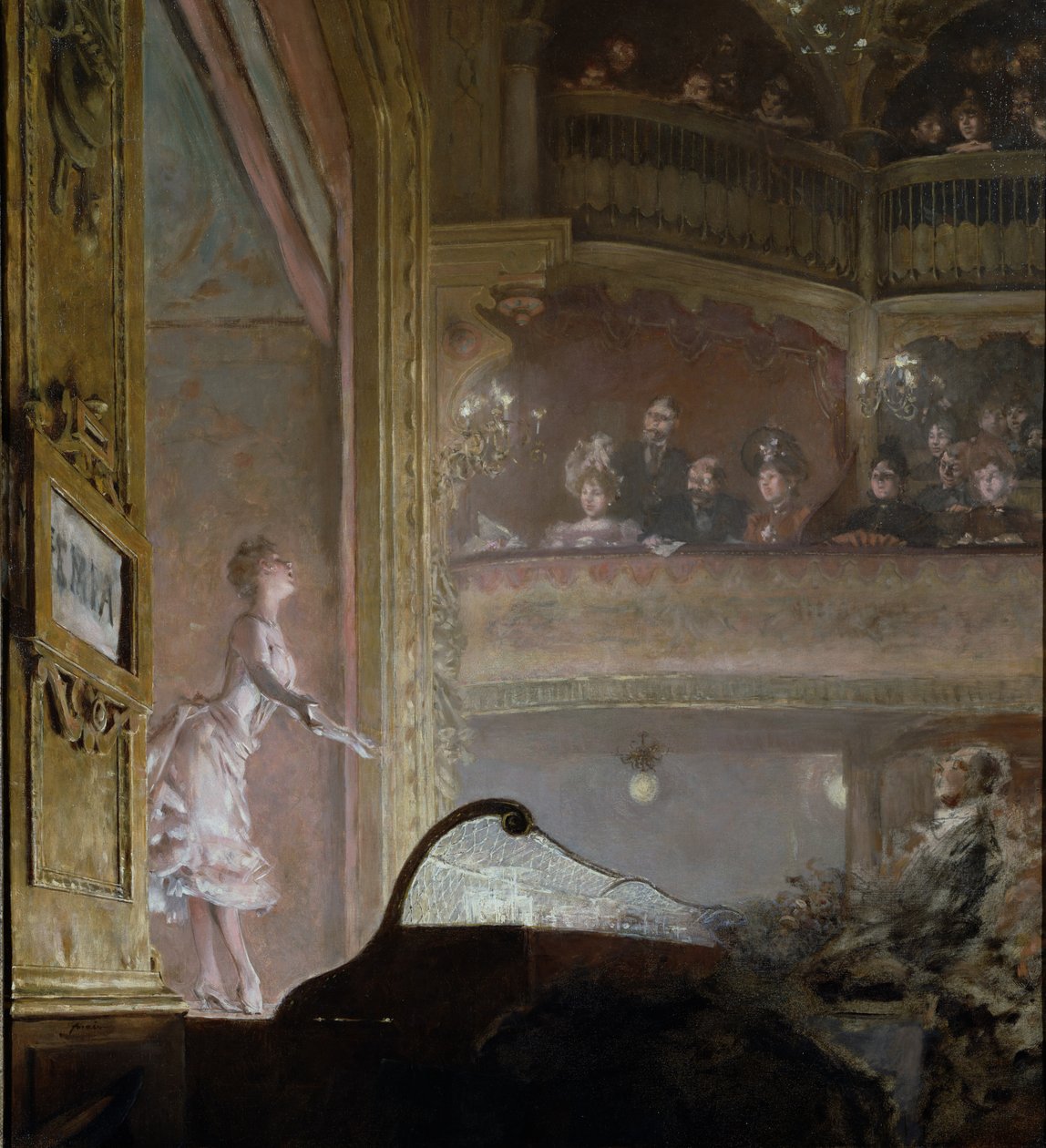 O cantor em rosa, c.1895 de Jean Louis Forain