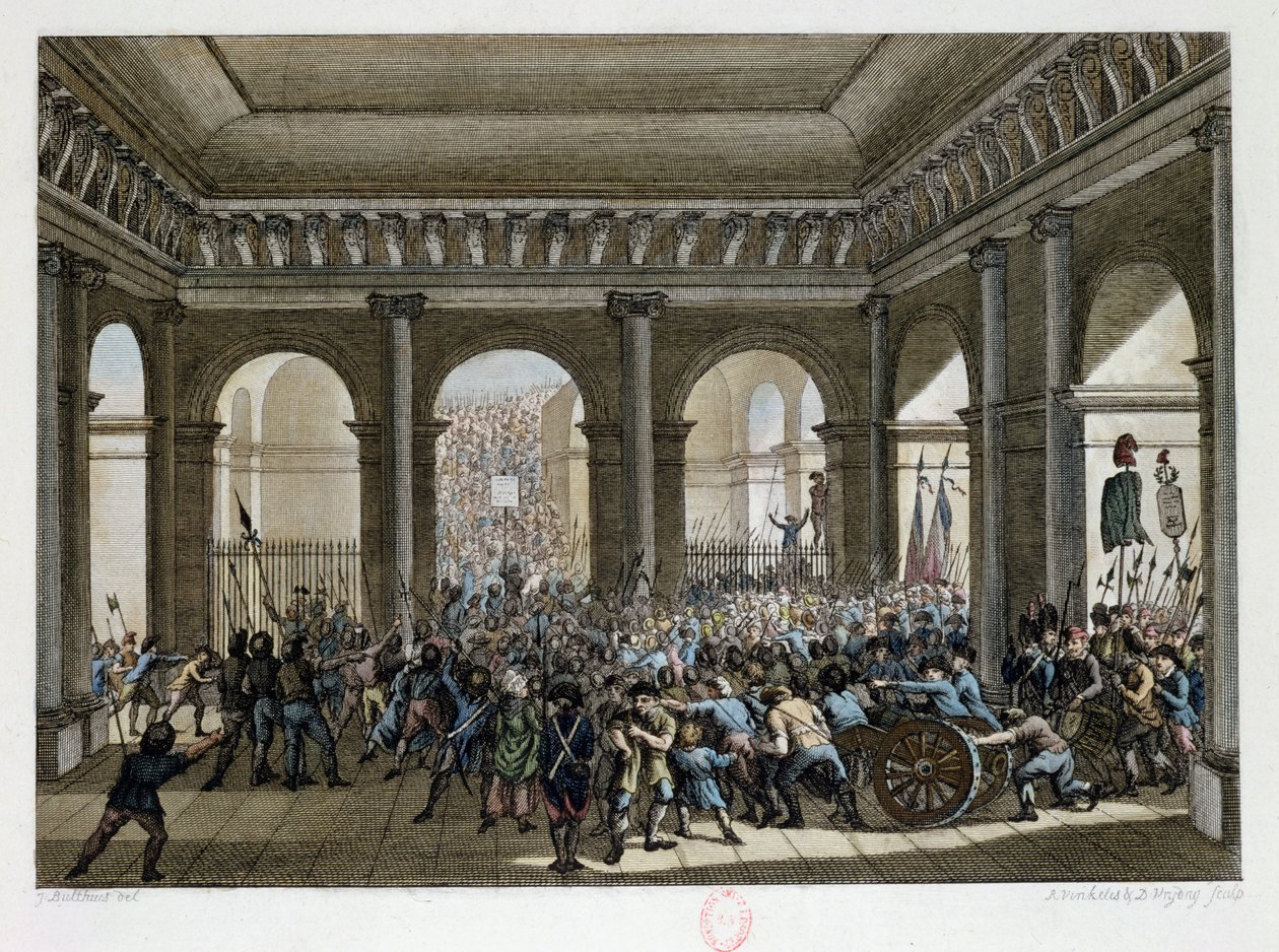 O povo parisiense invadindo as Tulherias (20 de junho de 1792), 1792 de Jean Louis the Younger Prieur