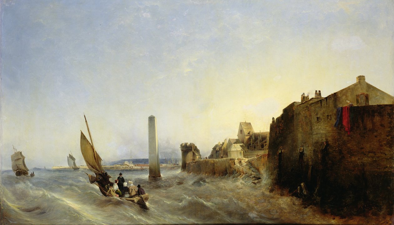 Vista do cais de Napoleão em Cherbourg, 1838 de Jean Louis Petit