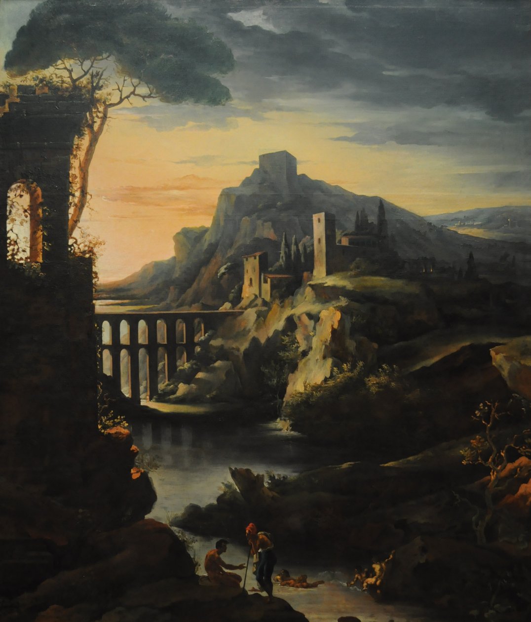 Noite, paisagem, com, um, aqueduto de Theodore Gericault