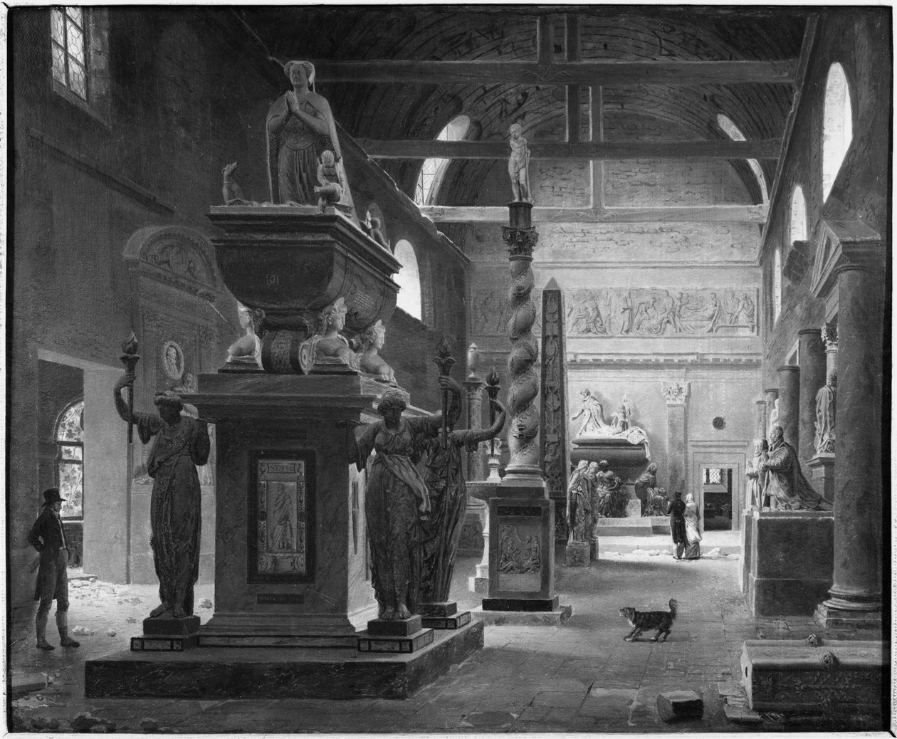 A grande sala do Musée des Monuments Francais, c.1820 de Jean Lubin Vauzelle