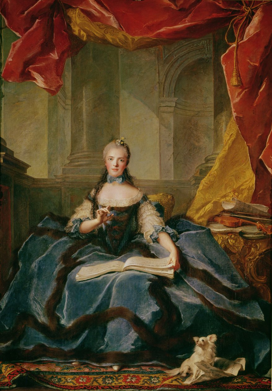 Madame Adelaide de France (1732-1800) vestida de corte, 1758 de Jean Marc Nattier