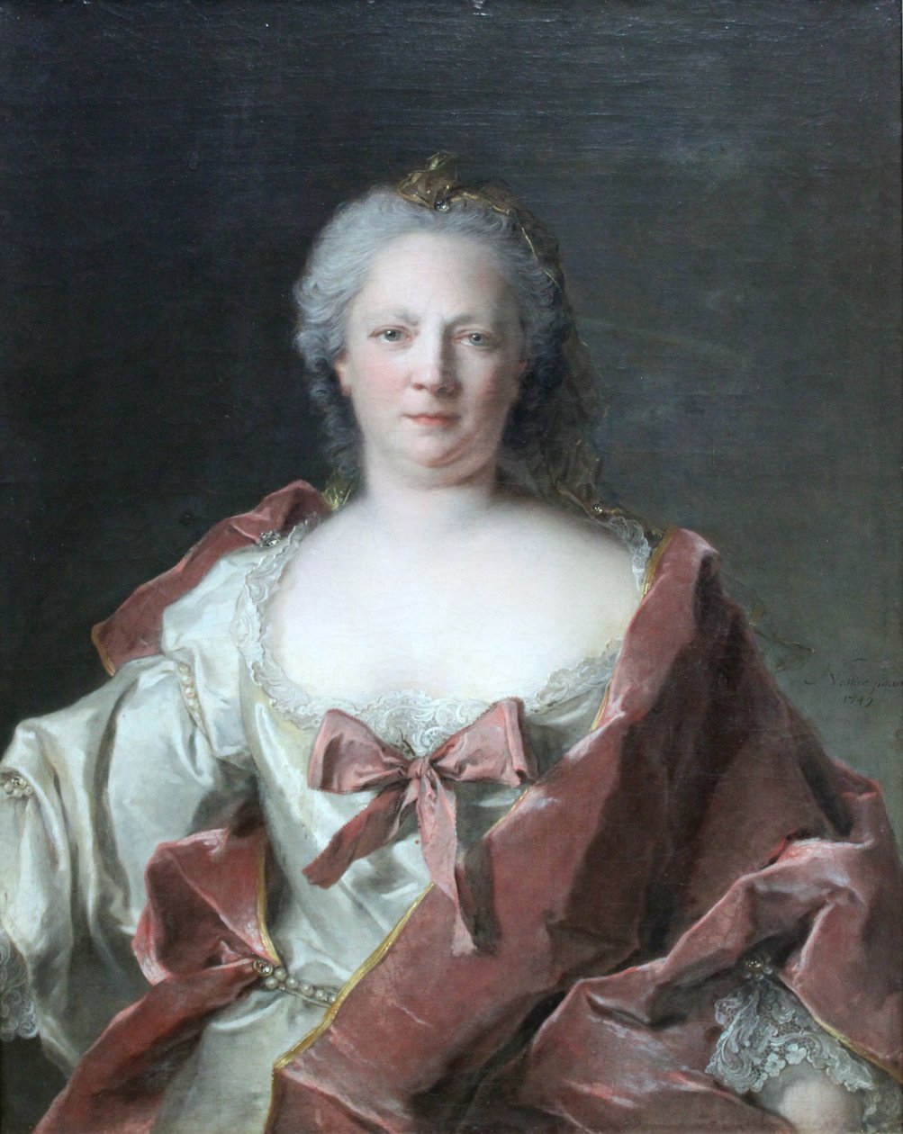 Retrato da esposa do banqueiro de Frankfurt Anna Elisabeth Leerse (1698-1776) de Jean Marc Nattier