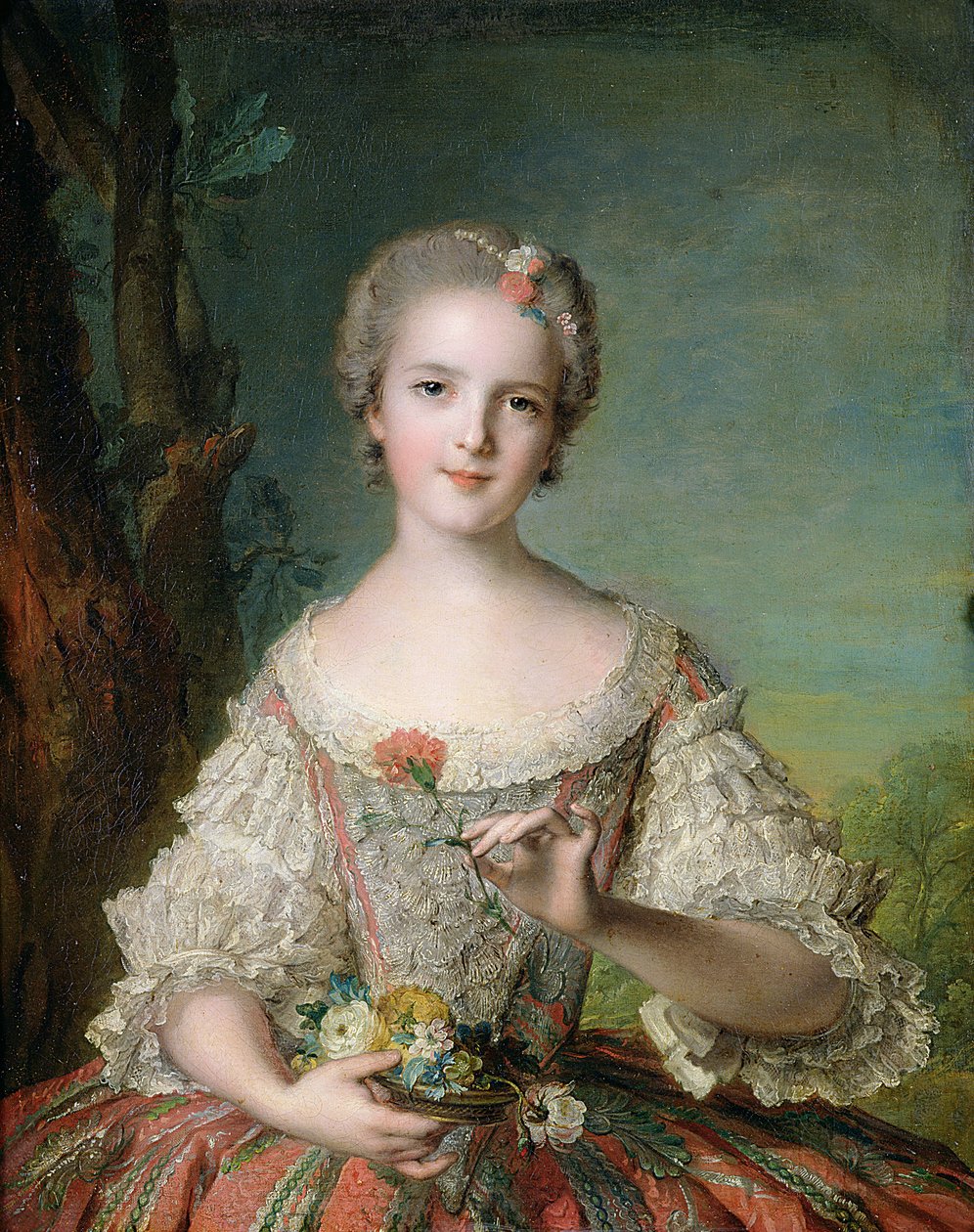 Retrato da Madame Louise da França (1737-1787) em Fontevrault, 1748 de Jean Marc Nattier