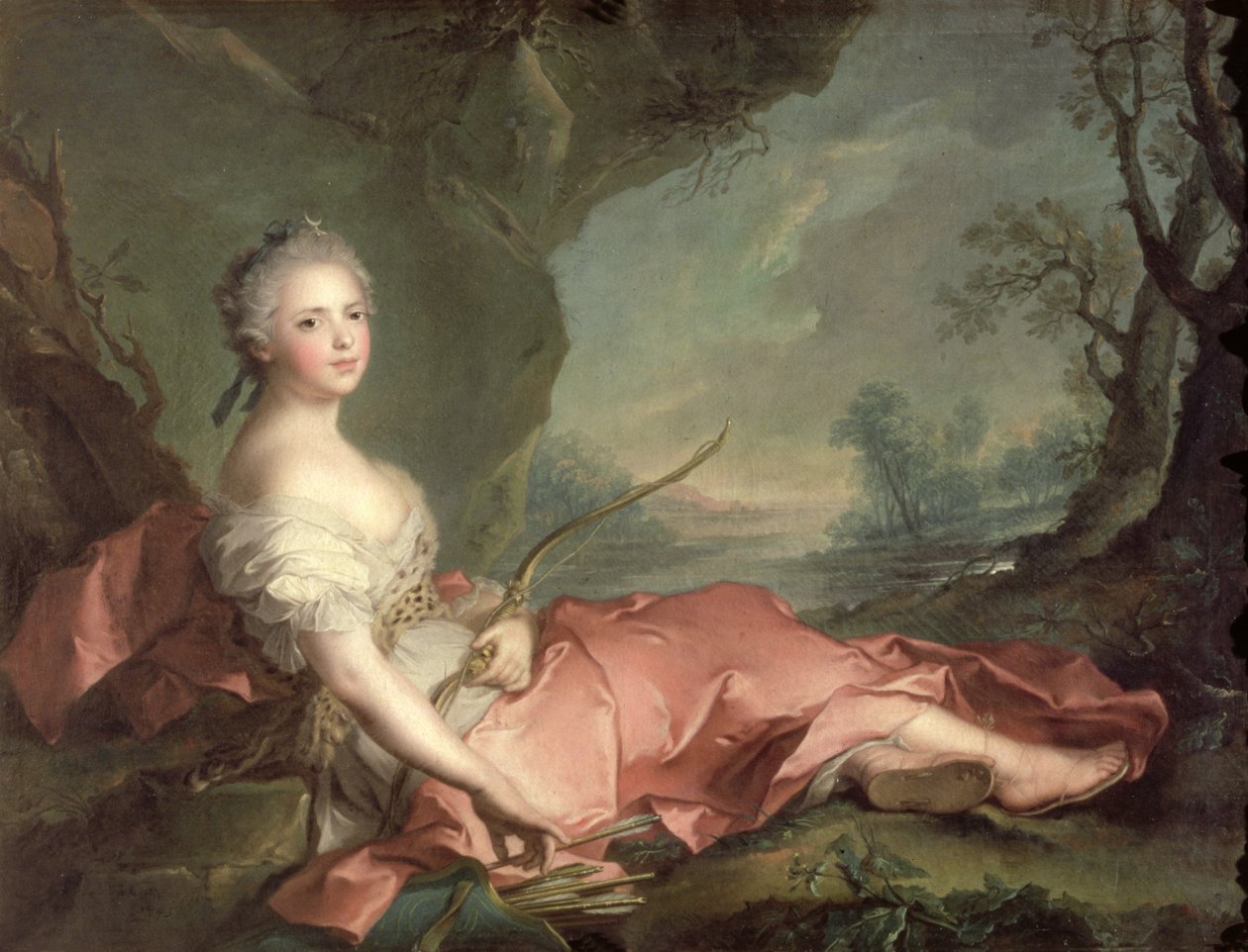 Retrato de Maria Adelaide da França, filha de Luís XV vestida de Diana, 1745 de Jean Marc Nattier