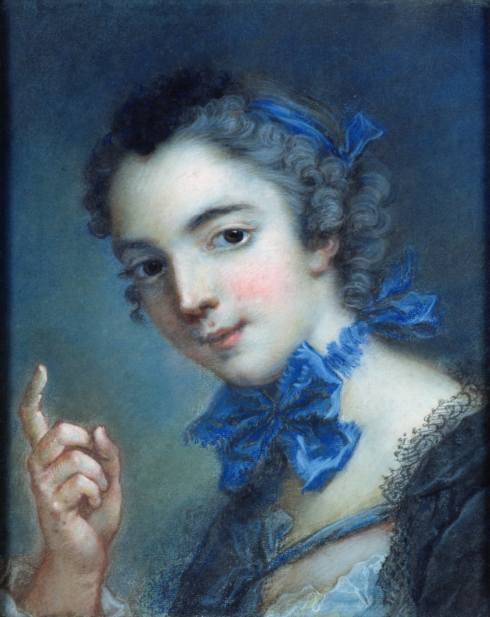 Retrato de uma jovem garota, c.1750 (pastel em papel) de Jean Marc Nattier
