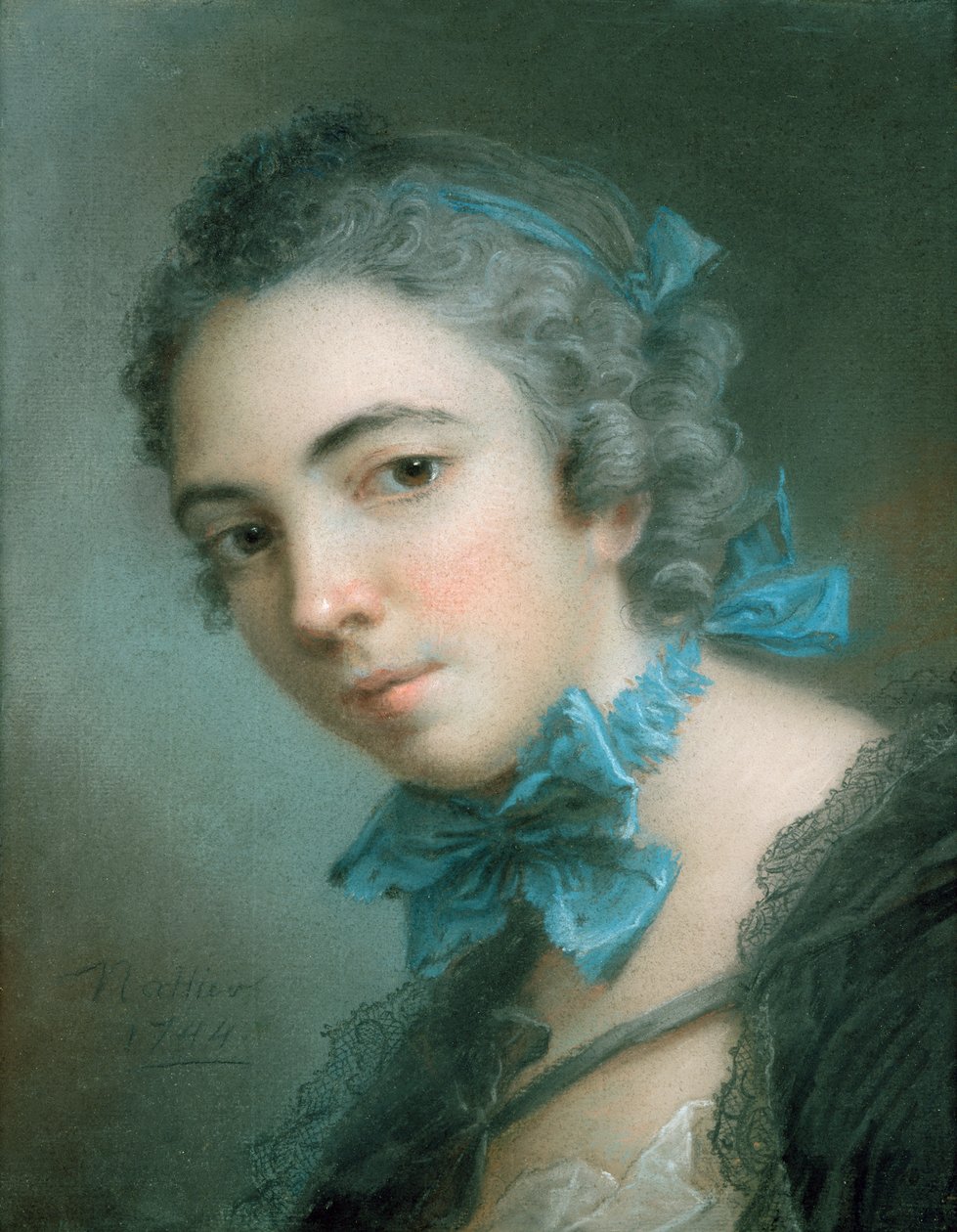 Rapariga, 1744 (pastel sobre papel) de Jean Marc Nattier