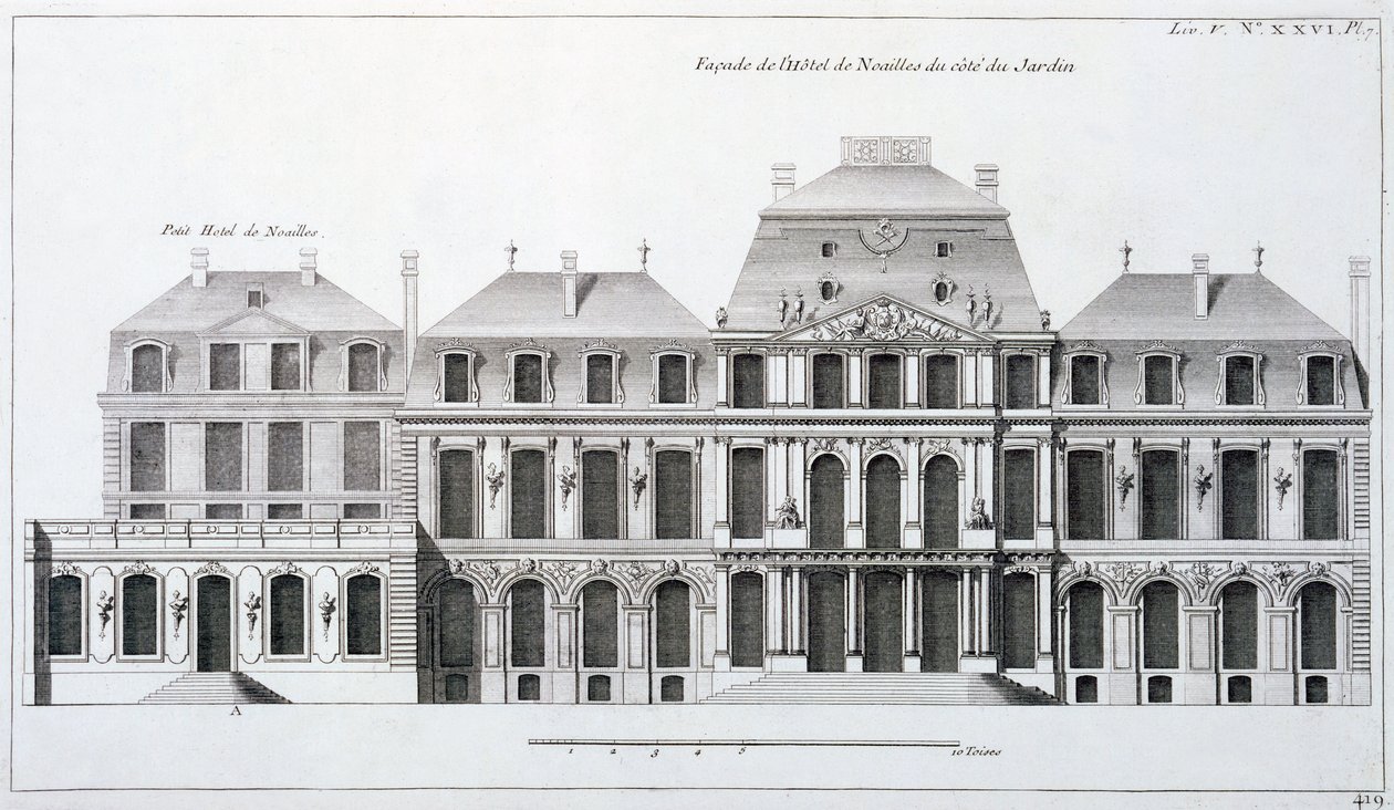 O Duque de Noailles Hotel, Paris, de &39;Arquitetura Françoise&39; de Jacques-François Blondel, 1727 de Jean Mariette