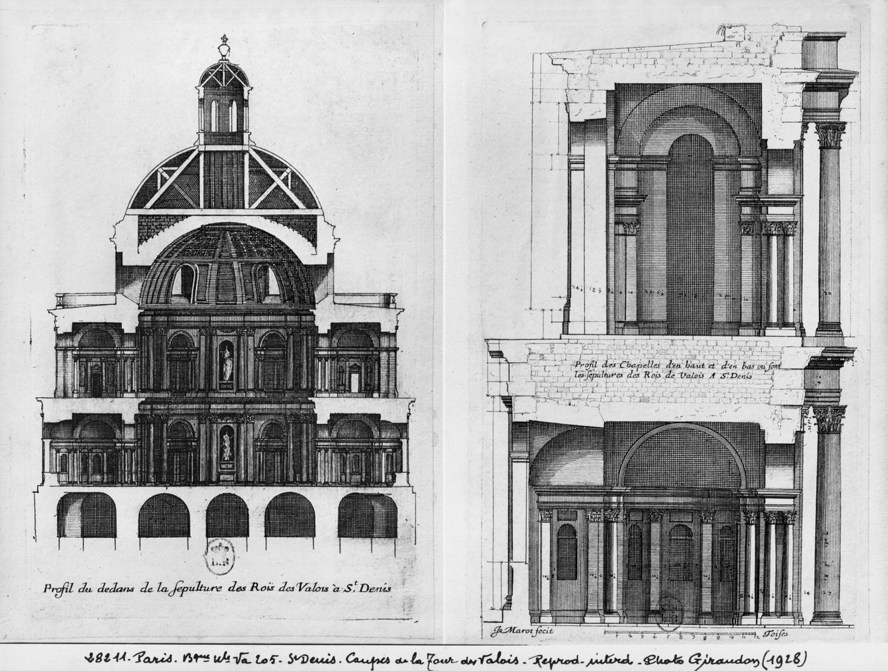 Basílica Saint-Denis, a Torre Valois, c.1655 (ver também 414688, 414690) de Jean Marot