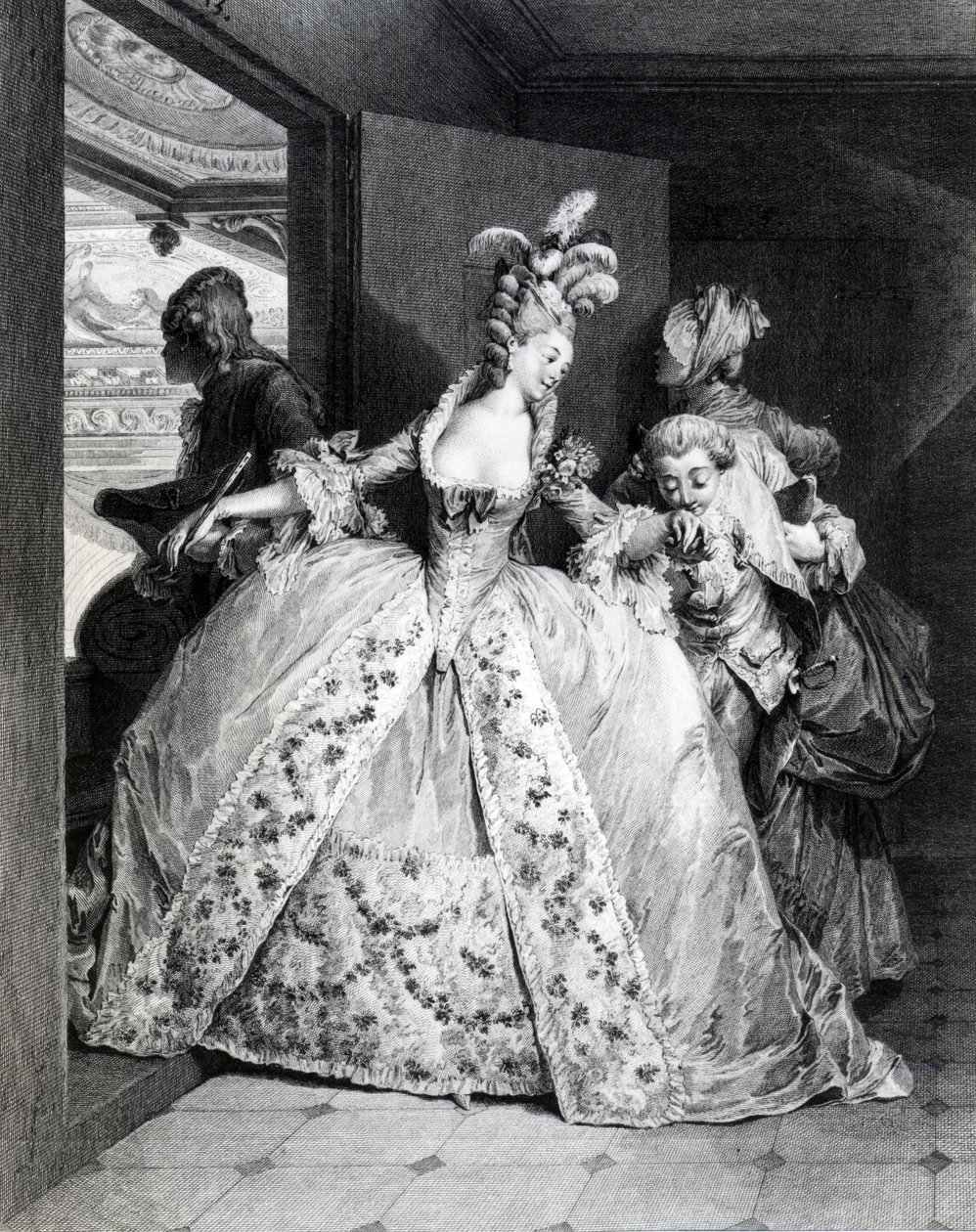 Despedidas, gravadas por Robert Delaunay, 1777 de Jean Michel the Younger Moreau