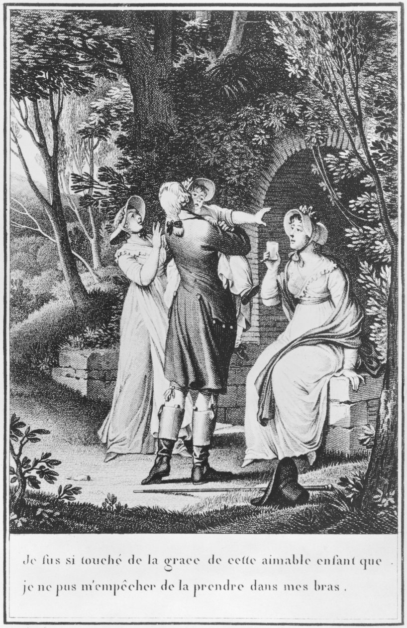 Ilustração de &39;The Sorrows of Werther&39; de Johann Wolfgang Goethe (1749-1832) gravada por E. Deghent de Jean Michel the Younger Moreau