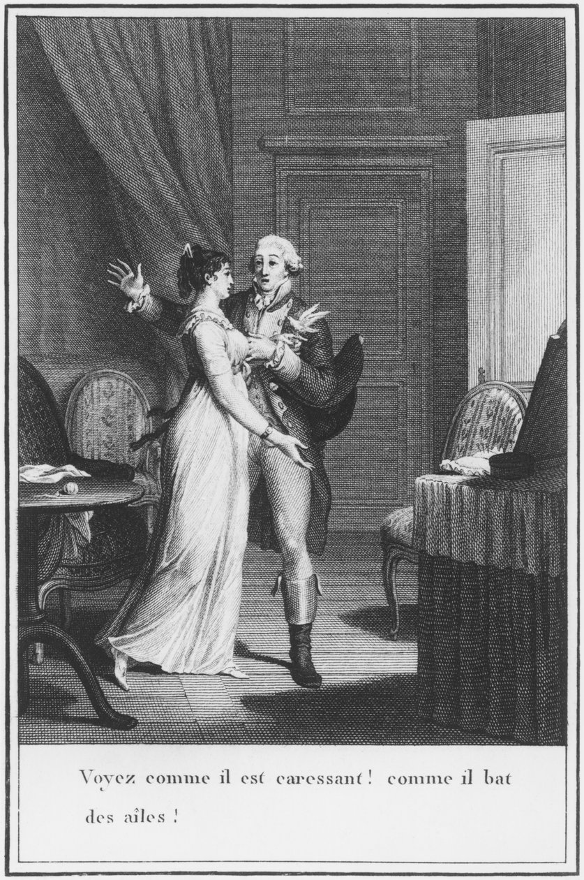 Ilustração de &39;As Dores de Werther&39; de Johann Wolfgang Goethe (1749-1832) gravada por Jean Baptiste Simonet (1742-1813) de Jean Michel the Younger Moreau