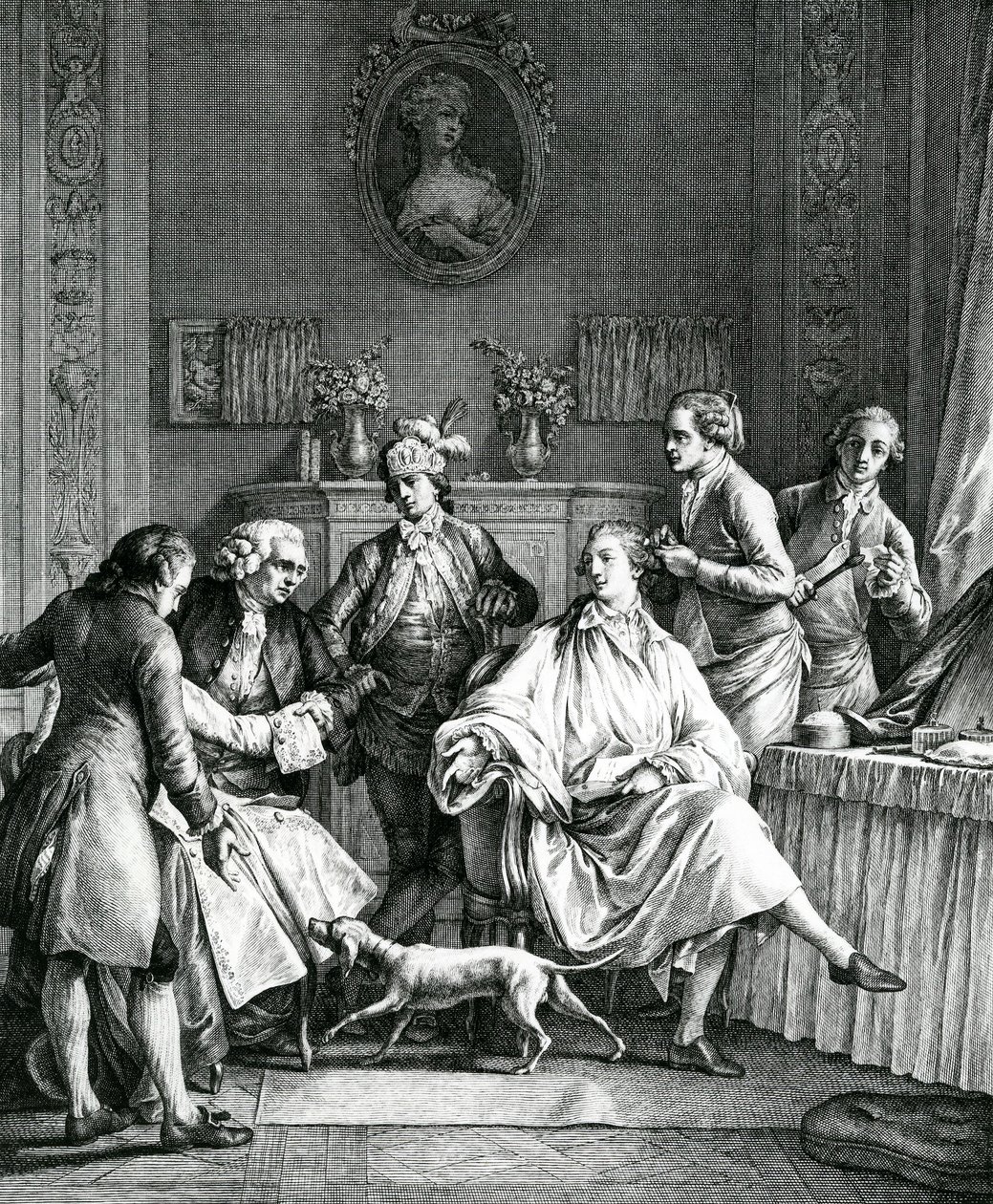 Homem se vestindo, c.1770 de Jean Michel the Younger Moreau