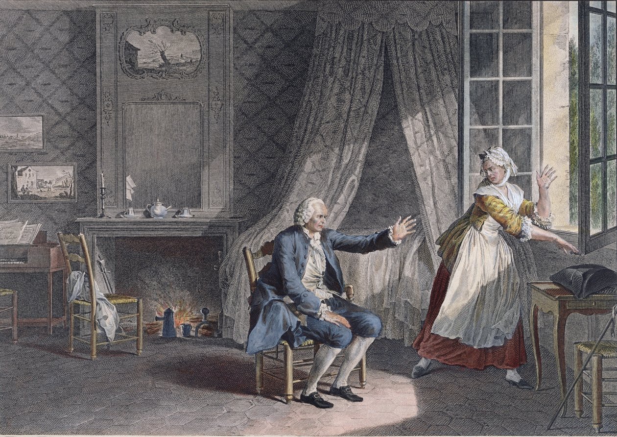 As últimas palavras de Jean-Jacques Rousseau (1712-1778) em Ermenonville em 1778 de Jean Michel the Younger Moreau
