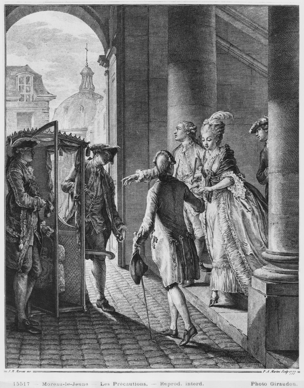 As precauções, gravadas por Pietro Antonio Martini (1739-97) 1777 de Jean Michel the Younger Moreau