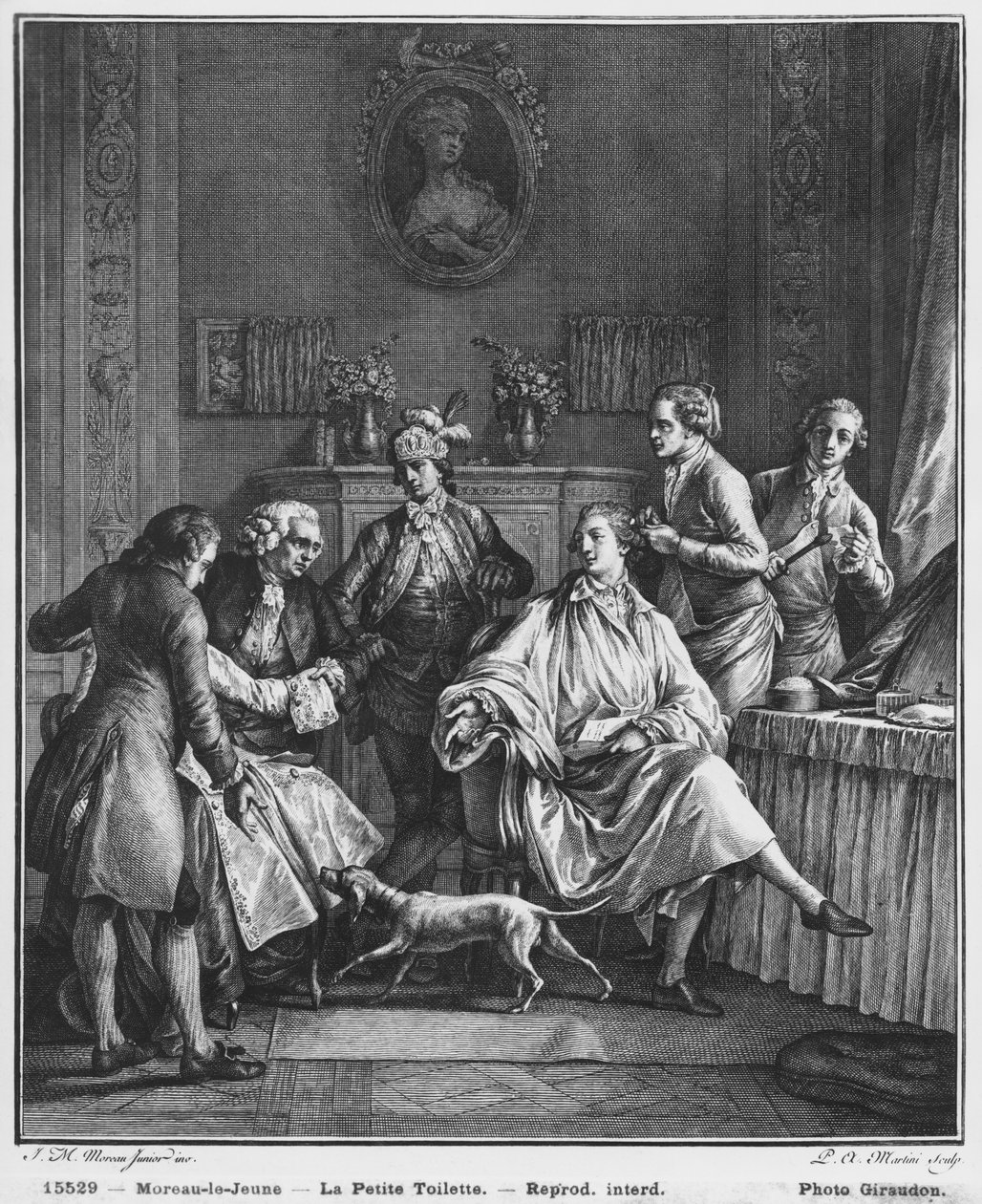 O Pequeno Toilette, gravado por Pietro Antonio Martini (1739-97) de Jean Michel the Younger Moreau