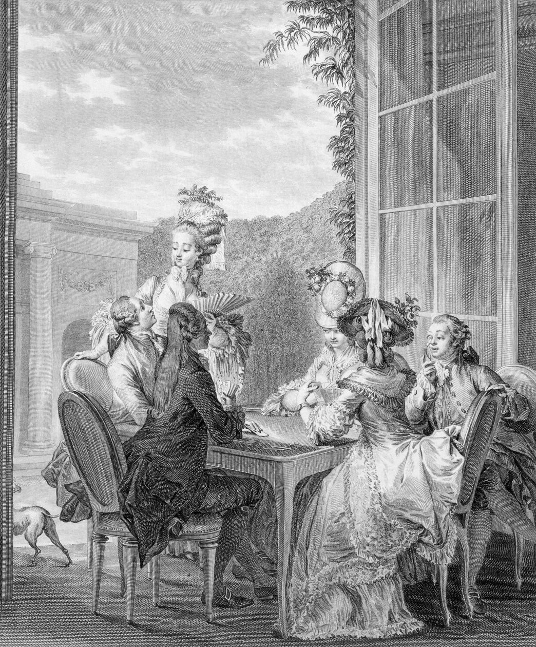 The Whist Party, 1783, gravado por Jean Dambrun (1741-c.1808) de Jean Michel the Younger Moreau