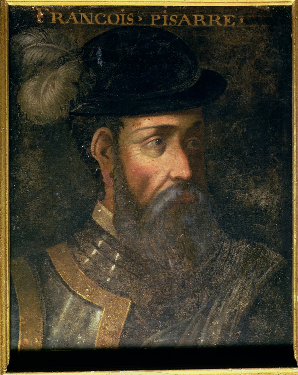 Retrato de Francisco Pizarro (c.1478-1541) Conquistador espanhol do Peru de Jean Laurent Mosnier