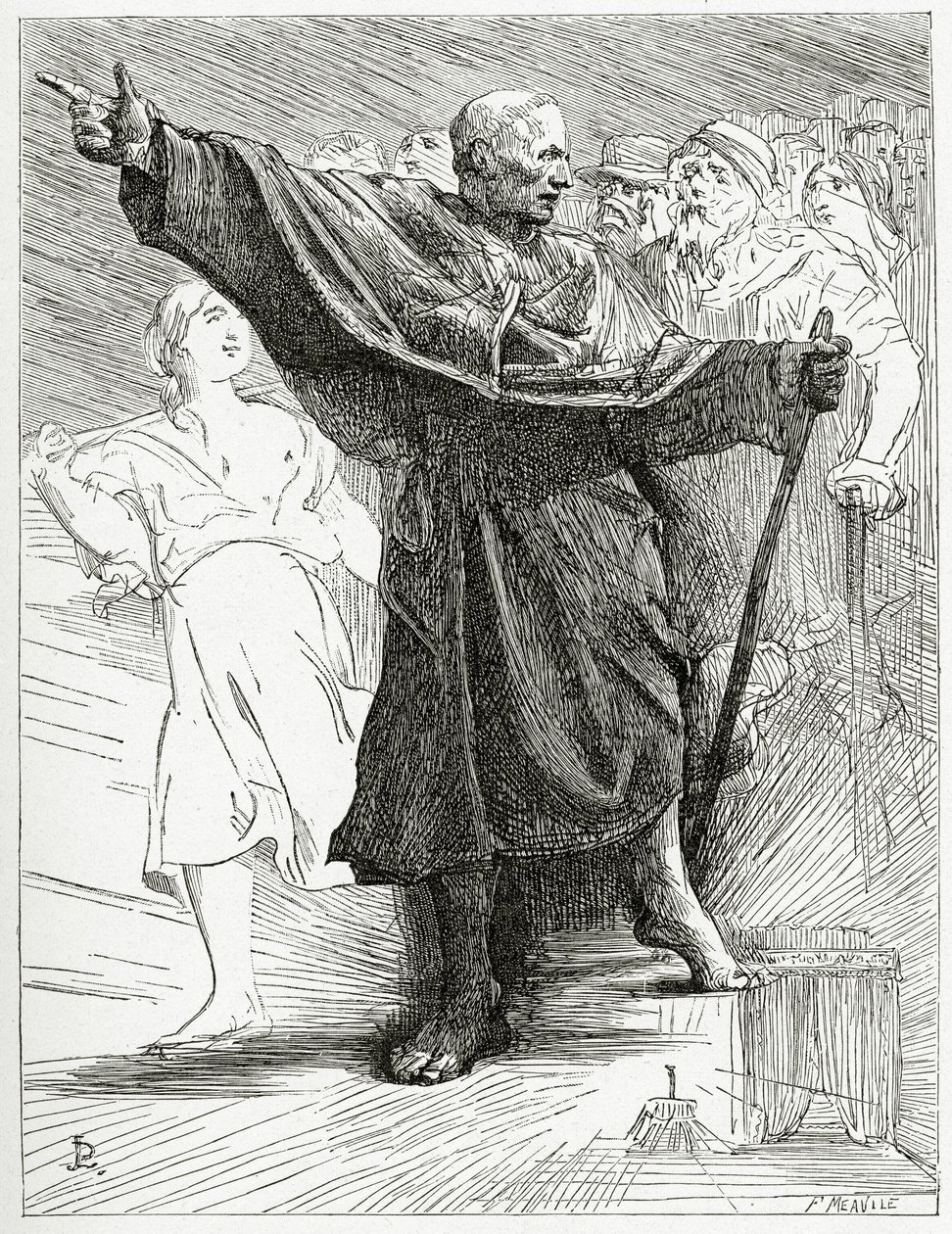 Le Pape, do século XIX (gravura bw) de Jean Paul Laurens