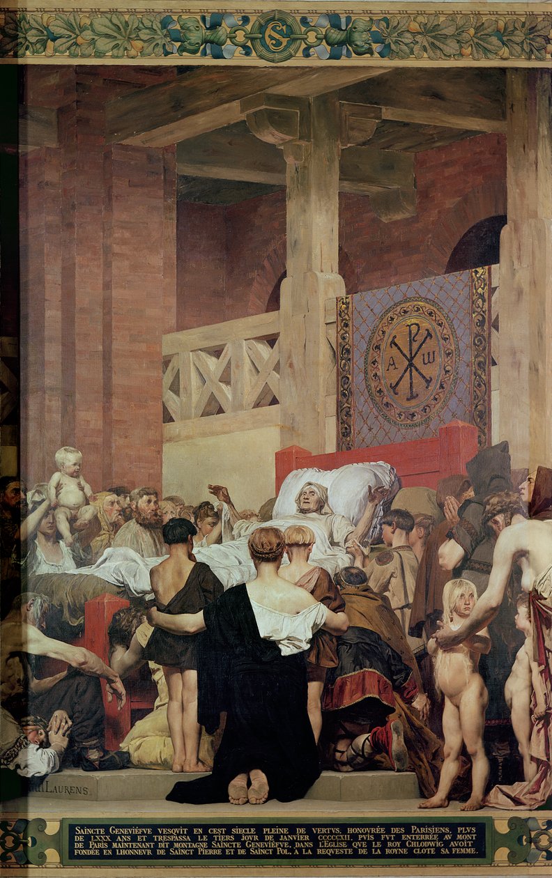 A morte de St. Genevieve (mural) (detalhe) de Jean Paul Laurens