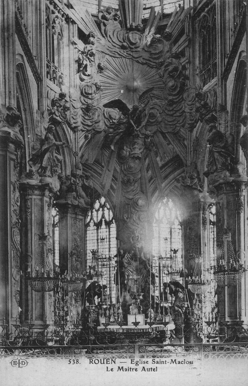 vista do coro da igreja de Saint Maclou em Rouen de Jean Pierre Defrance