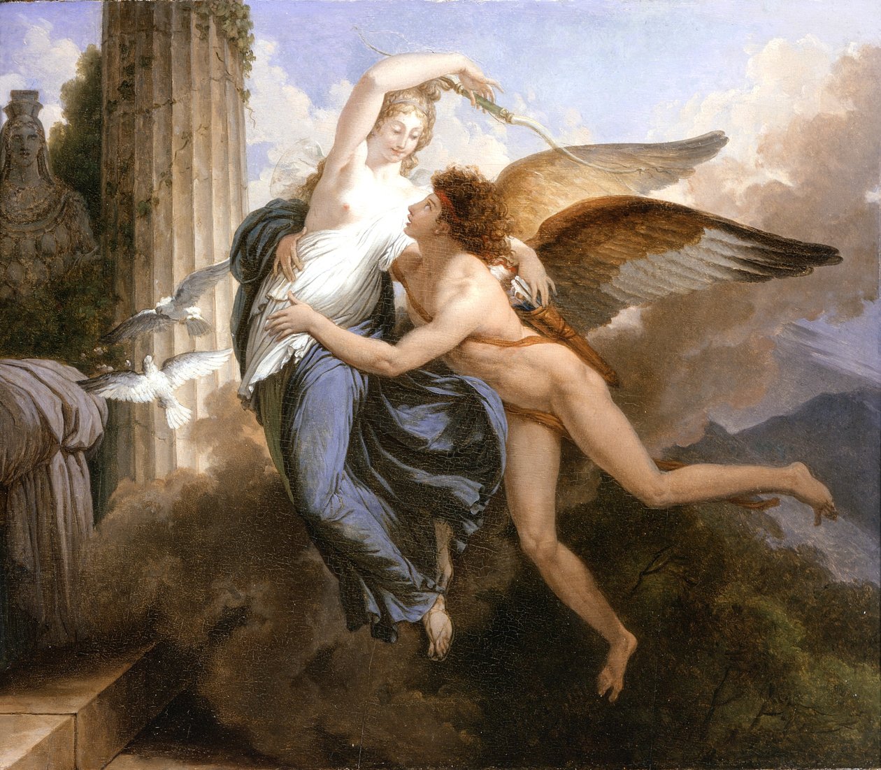 A Reunião do Cupido e Psique, 1789-1792 de Jean Pierre Saint Ours