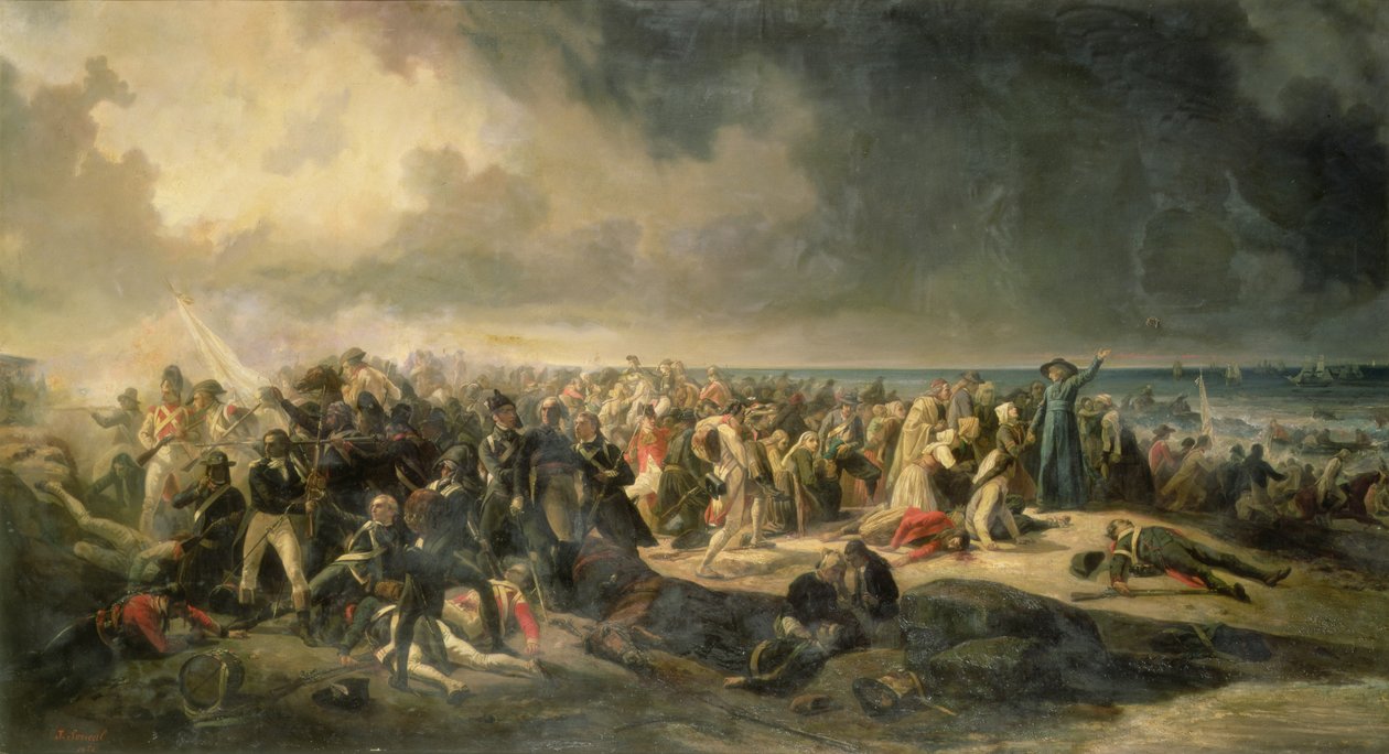 Cena do desembarque em Quiberon em 1795, 1850 de Jean Sorieul