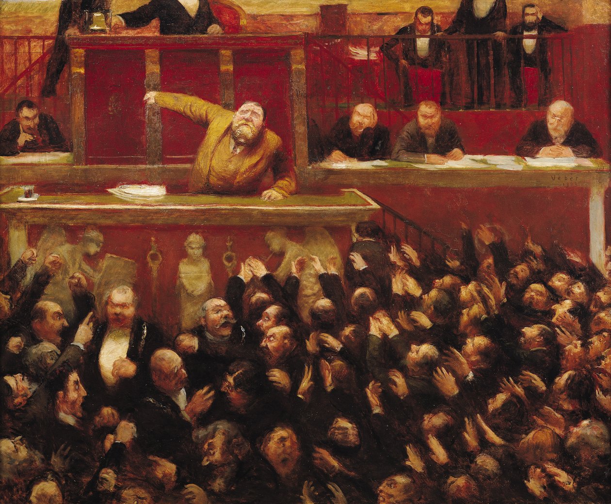 Jean Jaures (1859-1914) Falando na Tribuna da Câmara dos Deputados, 1903 de Jean Veber