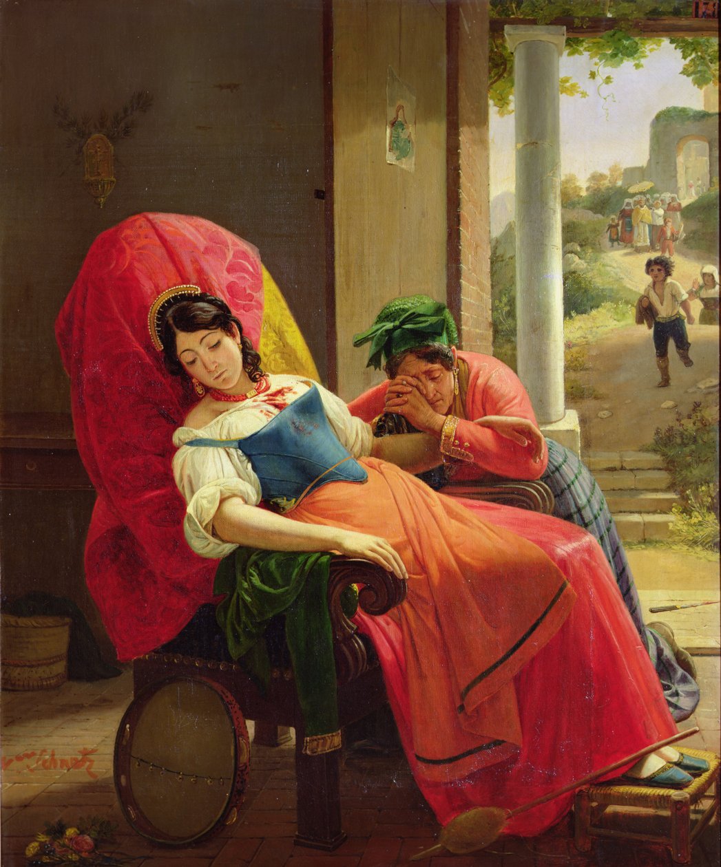 A Mulher Assassinada, c.1824 de Jean Victor Schnetz