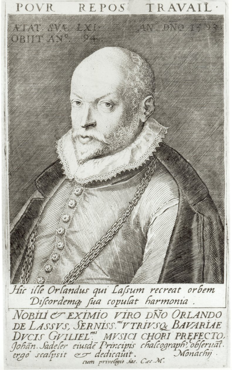 Retrato de Roland de Lassus (1532-94) 1593-94 de Jean or Johann Sadeler