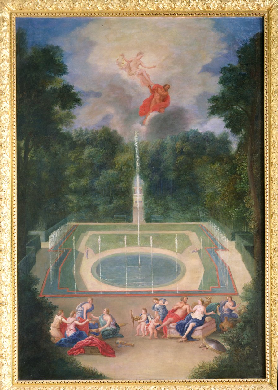 Os bosques de Versalhes com Marte e Vênus antes de Apolo e Vulcano, 1688 de Jean the Younger Cotelle
