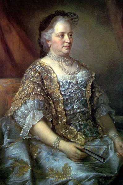 Retrato de Maria Teresa, soberana da Áustria, Hungria e Boêmia, em 1762 de Jean Étienne Liotard