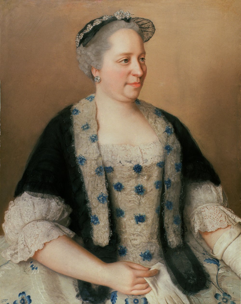 Retrato da Imperatriz Maria Teresa (1717-80) (pastel sobre papel) de Jean Étienne Liotard
