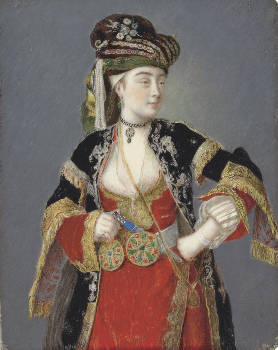 Retrato Presumido de Laura Tarsi em Vestido Turco de Jean Étienne Liotard