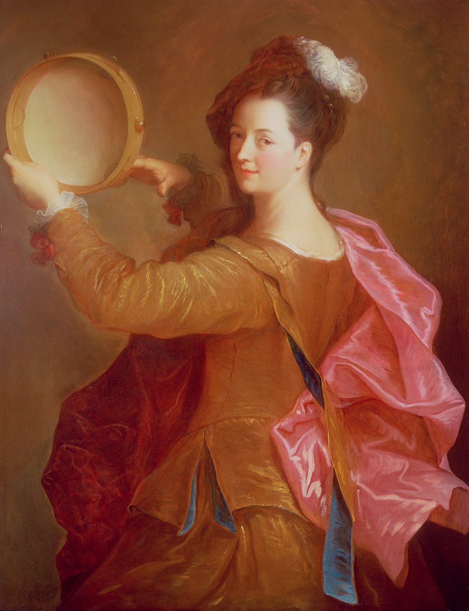 Retrato, de, um, mulher, com, um, tambourine de Jean Alexis Grimou