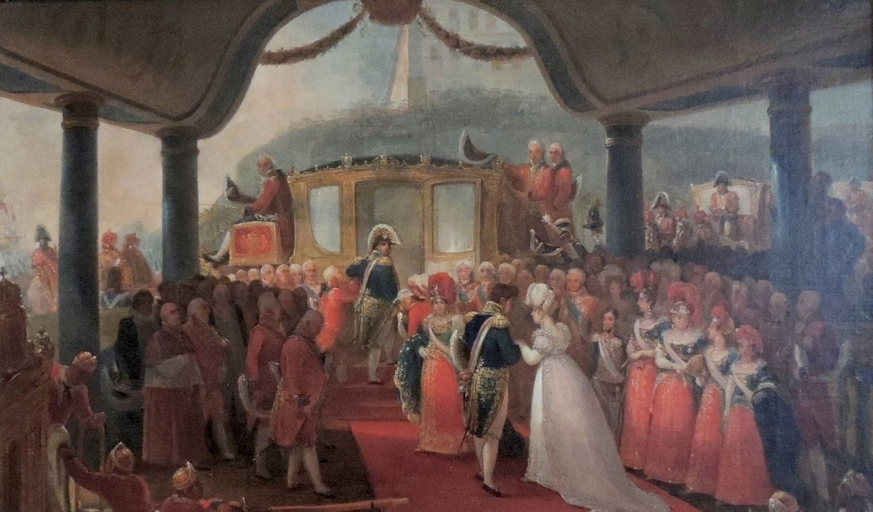 Estudo para a chegada de D. Leopoldina no Brasil de Jean Baptiste Debret