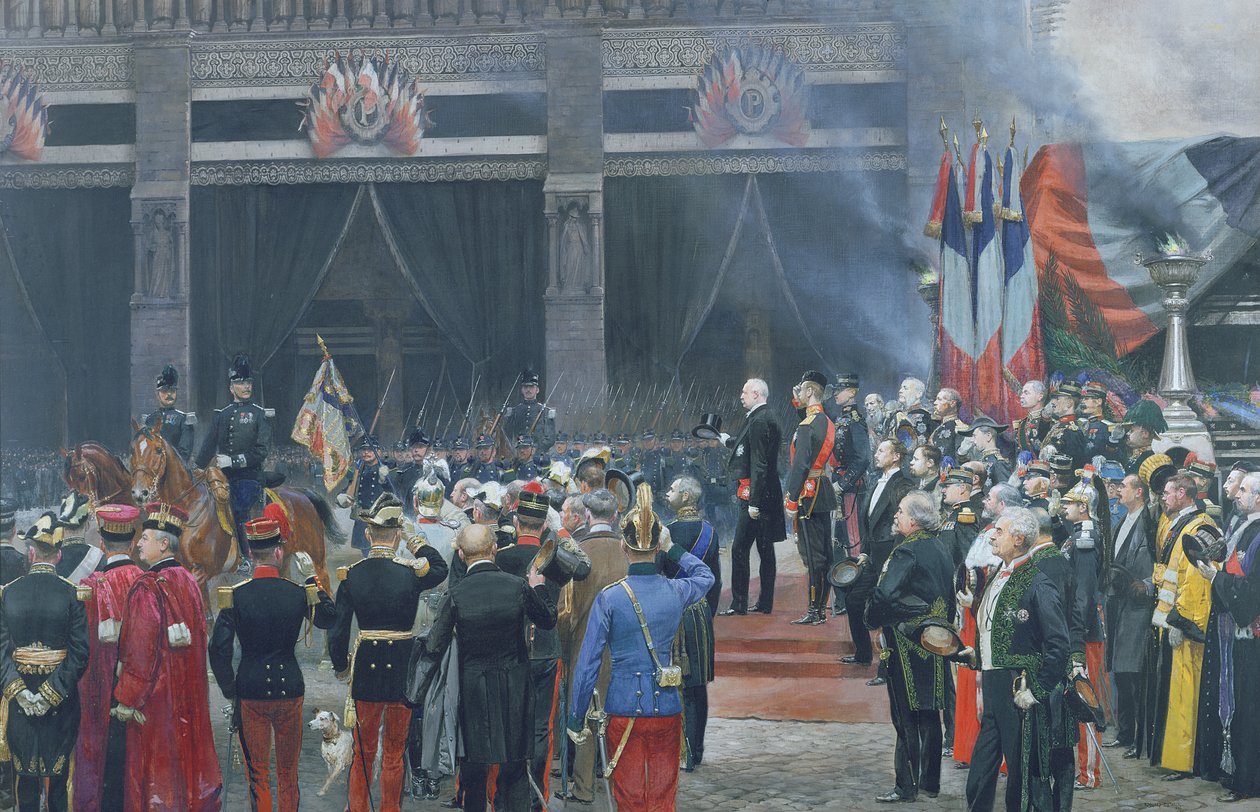 O funeral de Louis Pasteur (1822-95) 5 de outubro de 1895, 1897 de Jean Baptiste Edouard Detaille