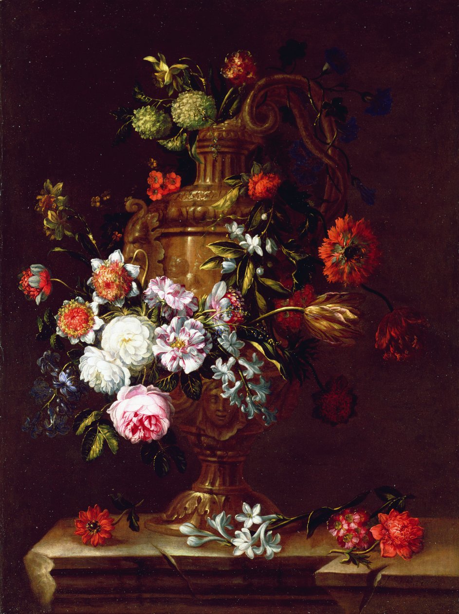Ainda vida de flores em uma urna, do século XVII de Jean Baptiste Monnoyer